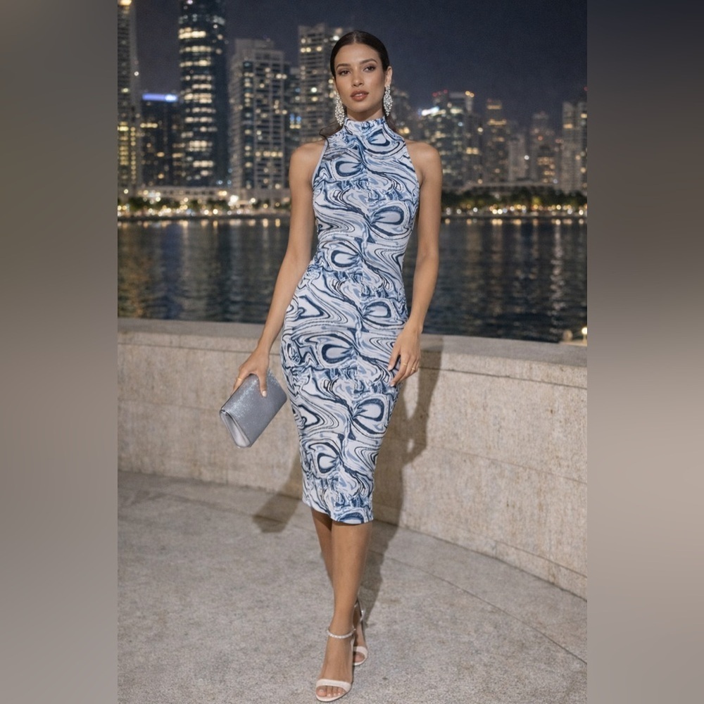 LAST CHANCE ZARA MARBLE PRINT KNIT DRESS